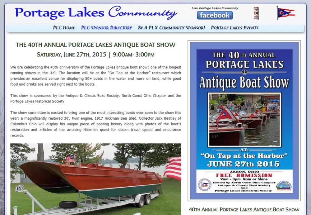 The Antique & Classic Boat Show - Annual Portage Lakes Event!