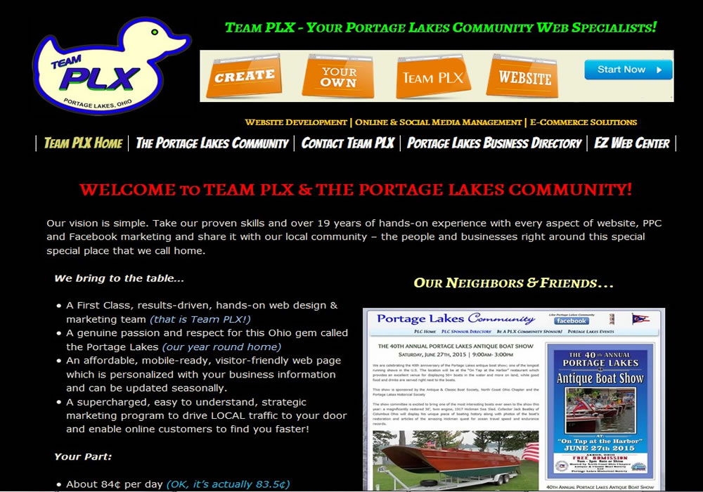 Team PLX - Portage Lakes Web Management Specialists